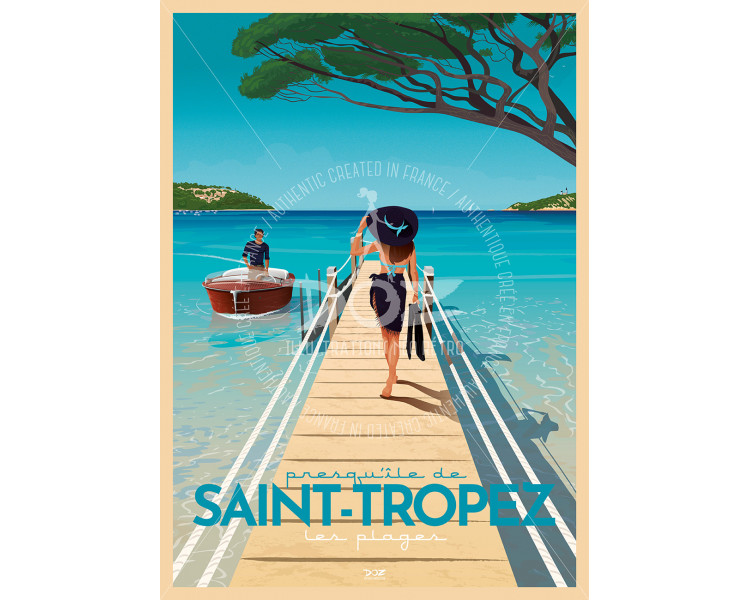 DOZ Poster Presqu'île de Saint-Tropez - the beaches