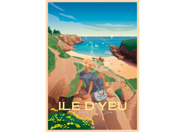 Affiche DOZ - Ile d'Yeu - Plage des Soux