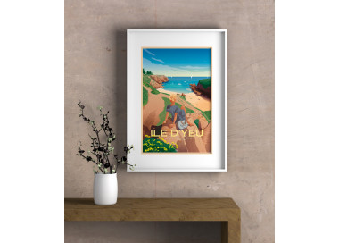 Affiche DOZ - Ile d'Yeu - Plage des Soux