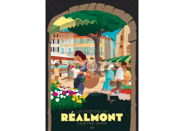Affiche DOZ - Le marché de Réalmont - Centre Tarn