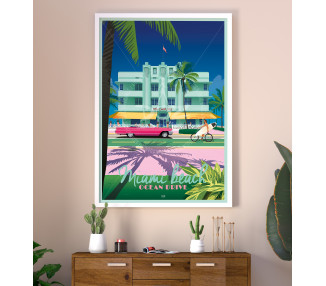 Affiche DOZ - Miami Beach - Ocean Drive
