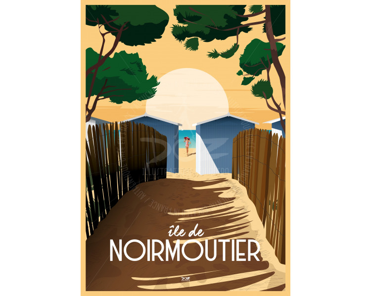 Poster DOZ Ile de Noirmoutier- Beach Huts