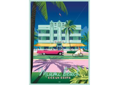 DOZ Poster - Miami Beach - Ocean Drive