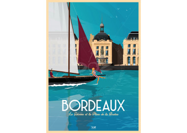 Affiche DOZ Bordeaux - La Garonne et la Place de la Bourse