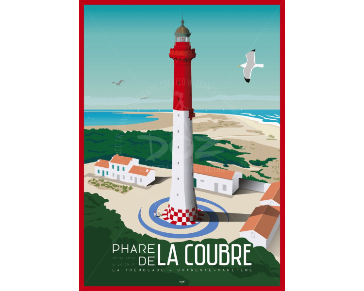 Affiche DOZ Phare de la Coubre - vue du ciel