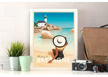 Affiche DOZ Bretagne - la baigneuse