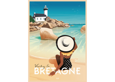 Affiche DOZ Bretagne - la baigneuse