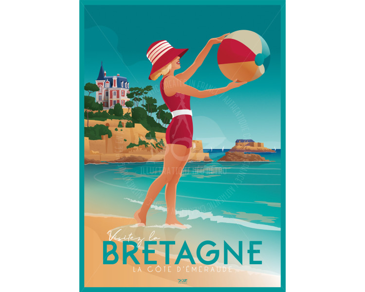 Affiche DOZ Bretagne - La Côte d'Emeraude