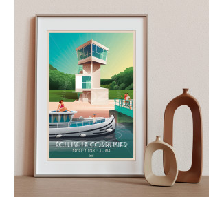 Affiche DOZ Ecluse Le Corbusier de Kembs-Niffer