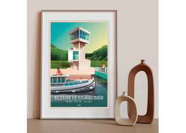 Affiche DOZ Ecluse Le Corbusier de Kembs-Niffer