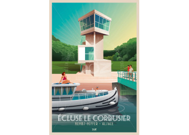 Affiche DOZ Ecluse Le Corbusier de Kembs-Niffer