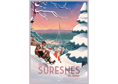Affiche DOZ Suresnes - Ski et luge à Noël