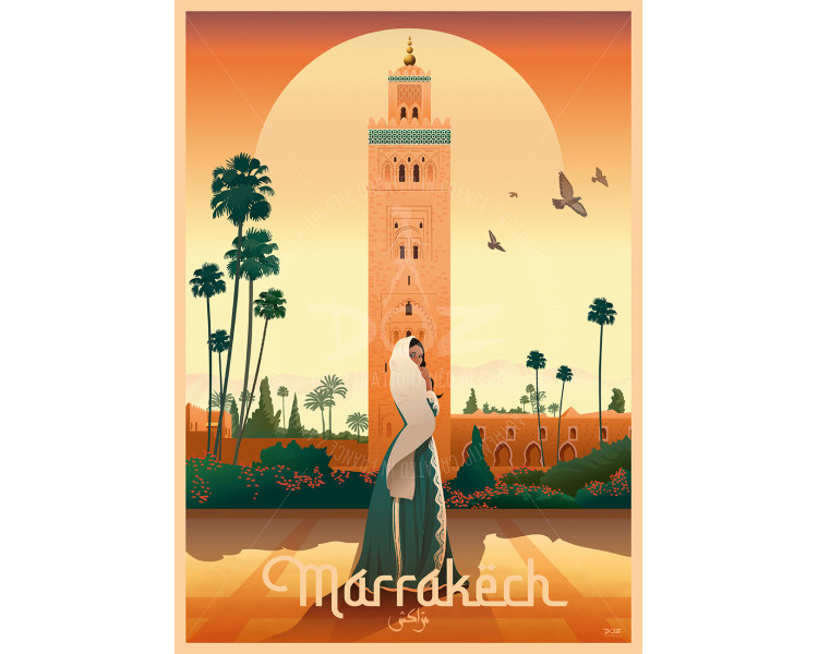 Affiche DOZ - MAROC - Marrakech - La Koutoubia