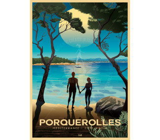 Poster DOZ - Porquerolles - lagoon