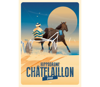 Poster DOZ Châtelaillon-Plage horse racing beach
