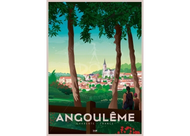 Affiche DOZ - Angoulême - vue de la ville
