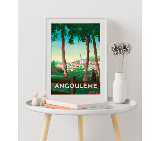 Affiche DOZ - Angoulême - vue de la ville