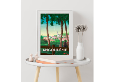 Affiche DOZ - Angoulême - vue de la ville