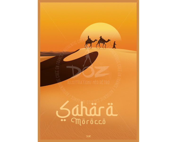 Affiche DOZ - MAROC - Désert du Sahara