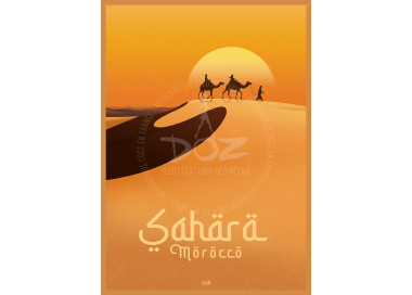 Affiche DOZ - MAROC - Désert du Sahara