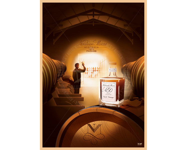 Affiche DOZ La Rochelle - Cognac Normandin-Mercier - Paradis