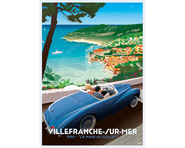 Affiche DOZ Villefranche-sur-mer, cinéma, la main au collet
