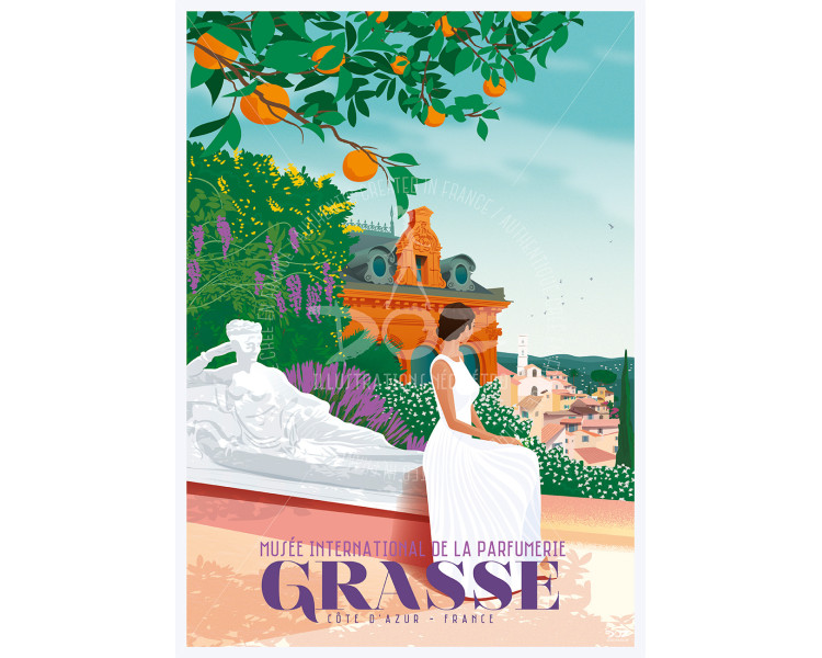 Affiche DOZ - Grasse - Côte d'Azur - Musée International de la Parfumerie - Orangeraie
