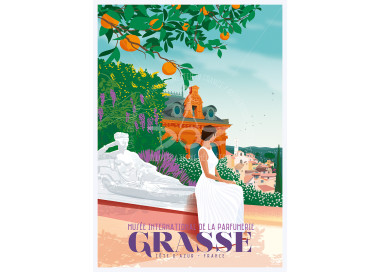Affiche DOZ - Grasse - Côte d'Azur - Musée International de la Parfumerie - Orangeraie