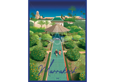 Affiche DOZ - Maroc - Marrakech - Les Jardins Secrets
