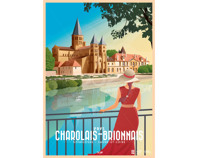 Poster DOZ Pays Charolais Brionnais, Burgundy, Paray-le-Monial