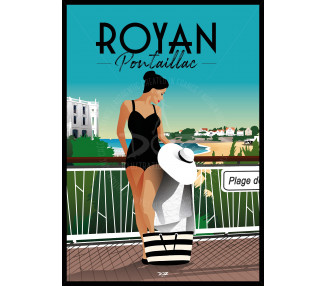 Affiche DOZ Royan Pontaillac baigneuse maillot noir