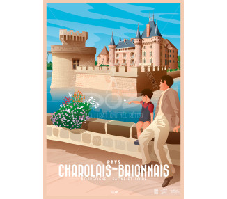 Poster DOZ Pays Charolais Brionnais, Burgundy, Clayette's castle
