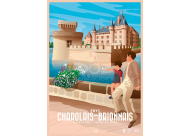 Poster DOZ Pays Charolais Brionnais, Burgundy, Clayette's castle