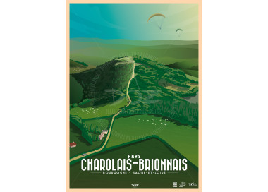 Affiche DOZ Pays Charolais Brionnais, Bourgogne, Mont Dardon