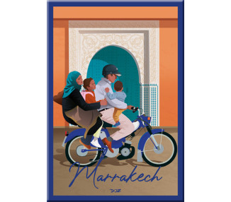 Magnet - Maroc - Mobylette famille