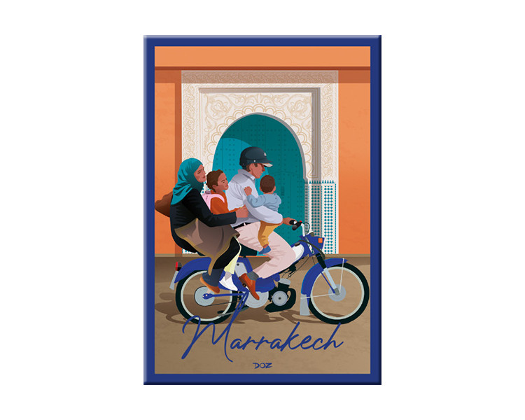 Magnet - Maroc - Mobylette famille