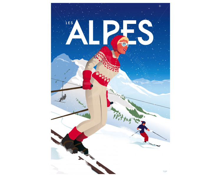 Affiche DOZ Les Alpes ski