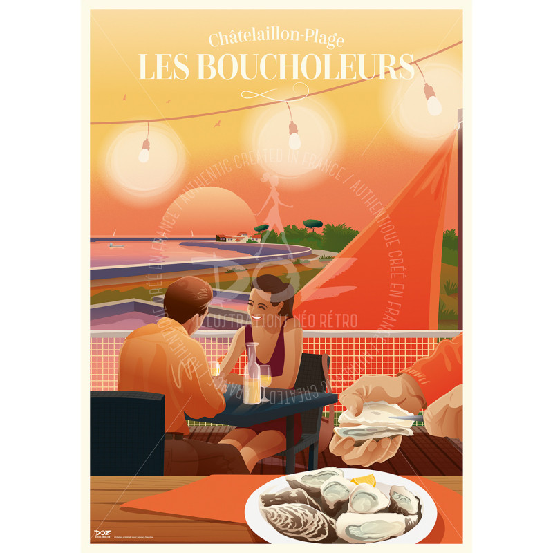 Affiche DOZ Châtelaillon-Plage Les Boucholeurs - Huîtres