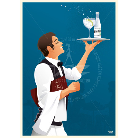 DOZ La French poster - French tonic - Waiter