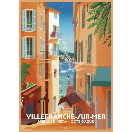 Affiche DOZ Villefranche-sur-mer, la ruelle