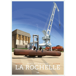 Affiche DOZ Port Atlantique La Rochelle - la grue
