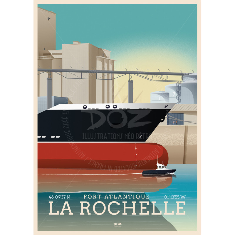 Affiche DOZ Port Atlantique La Rochelle - Tanker et Silos